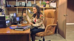 In an episode of Last Man Standing to air March 15, Mandy Baxter (played by Molly Ephraim) loses her technology privileges and discovers her father's ham shack in the basement of their house. Photo by ABC